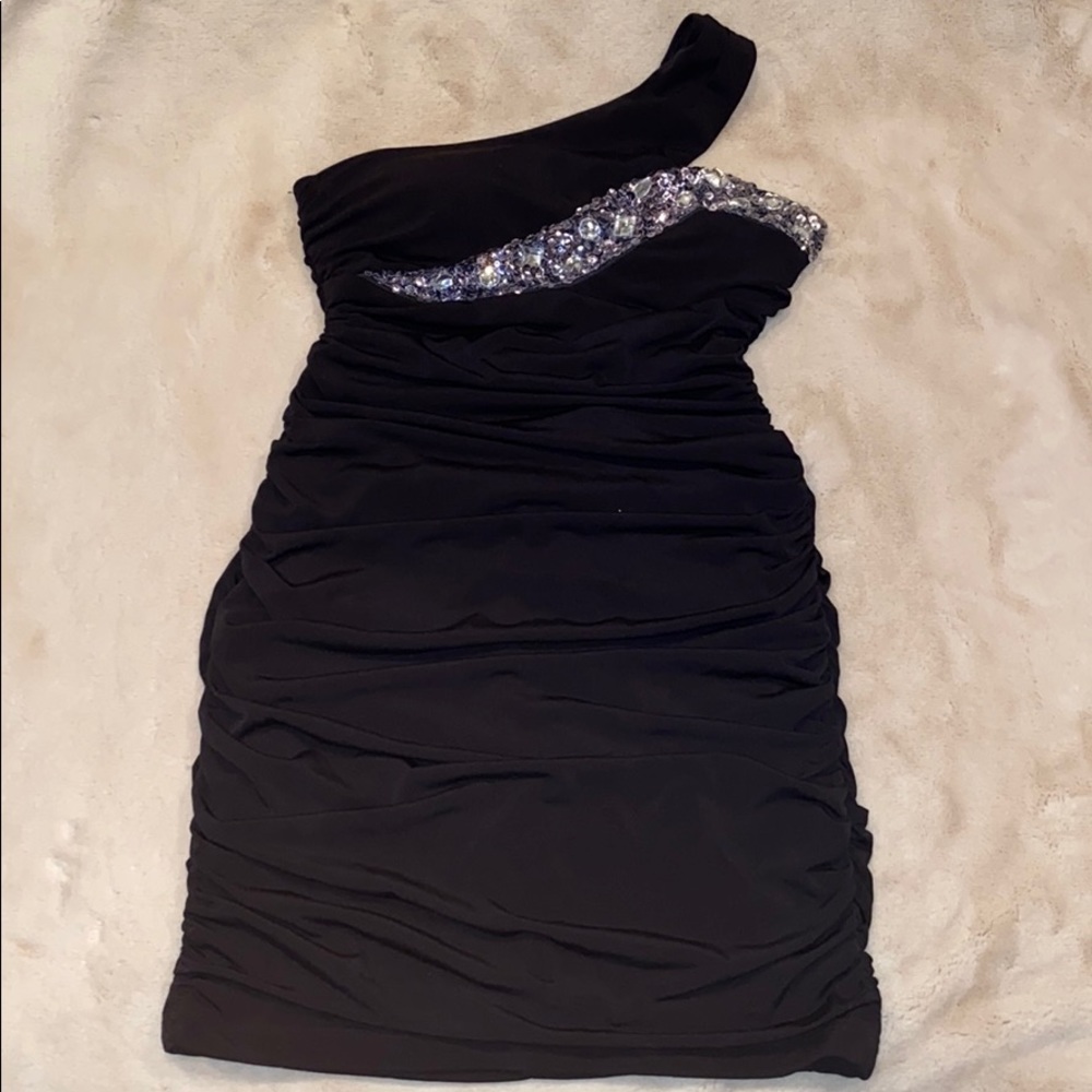 Teeze Me One Shoulder Dress with Sequins